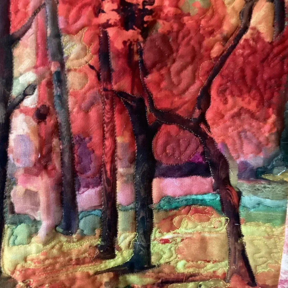 NWT. Hand Crafted Last in a SeriesColorful Forest Art Wall Quilt